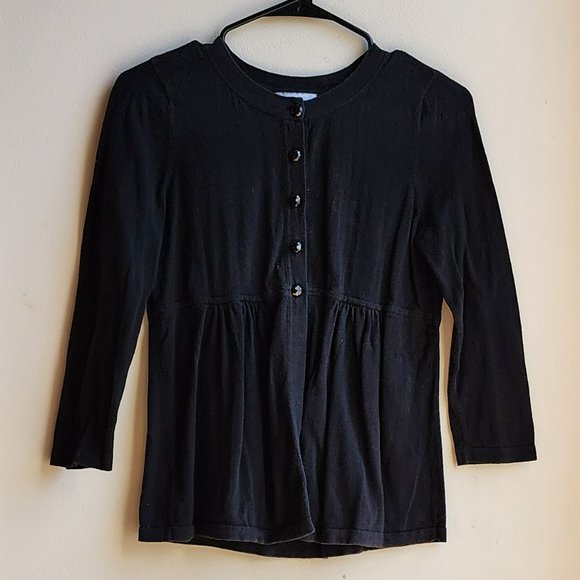 LOFT Black Half-Button Down Sweater Size Small - Picture 7 of 16